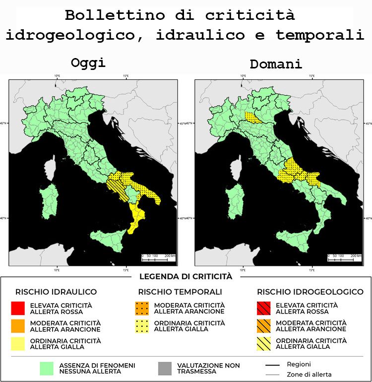Bollettino di allerta meteo del 19/04/2024