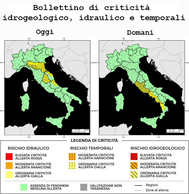 Bollettino di allerta meteo del 23/04/2024