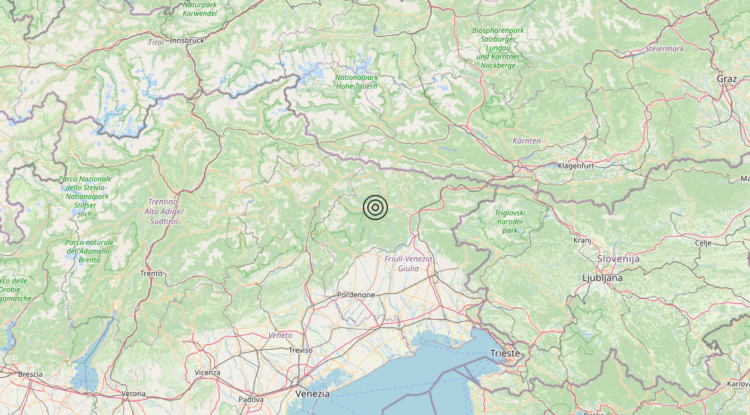 Terremoto 5 km NE Tramonti di Sopra (PN) – Magnitudo 3.4