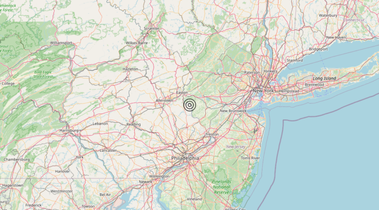 Terremoto Pennsylvania, United States [Land: United States] – Magnitudo 4.8