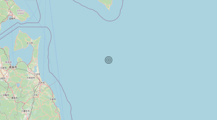 Terremoto Off east coast of Honshu, Japan [Sea: Japan] – Magnitudo 5.8