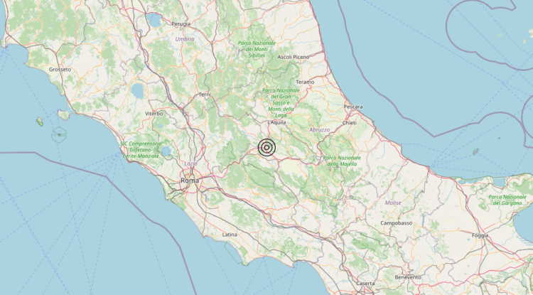 Terremoto 4 km NW Scurcola Marsicana (AQ) – Magnitudo 3.1