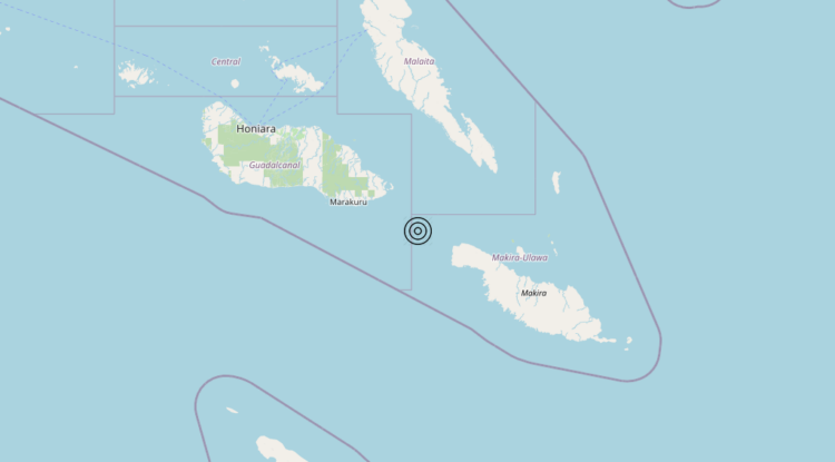 Terremoto Solomon Is. [Sea] – Magnitudo 5.9