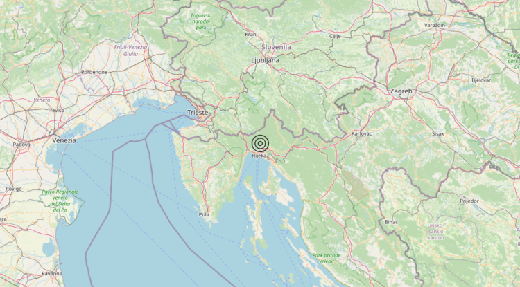 Terremoto Costa Croata Settentrionale (CROAZIA) – Magnitudo 3.3
