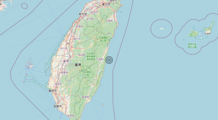 Terremoto Taiwan [Sea] – Magnitudo 5.7