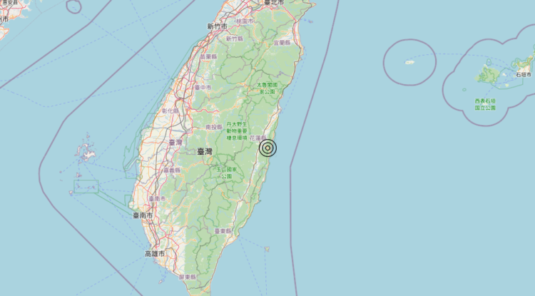 Terremoto Taiwan [Sea] – Magnitudo 5.5