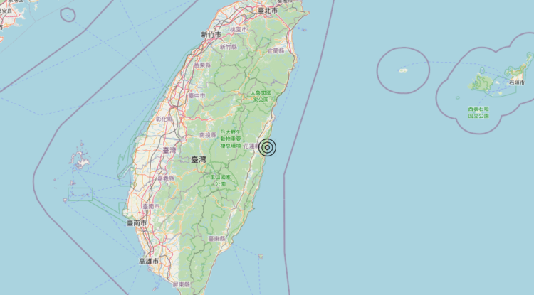 Terremoto Taiwan [Sea] – Magnitudo 5.9