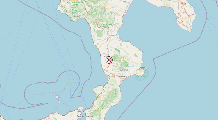 Terremoto 1 km W Belsito (CS) – Magnitudo 3.1