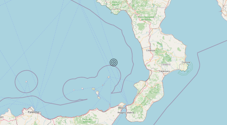 Terremoto Tirreno Meridionale (MARE) – Magnitudo 3.5