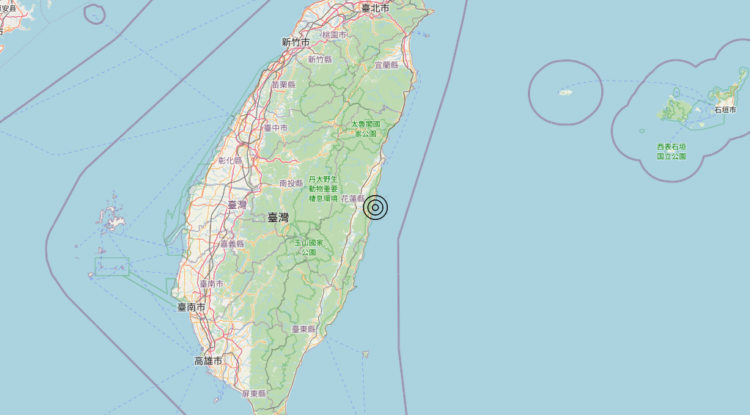 Terremoto Taiwan [Sea] – Magnitudo 5.8