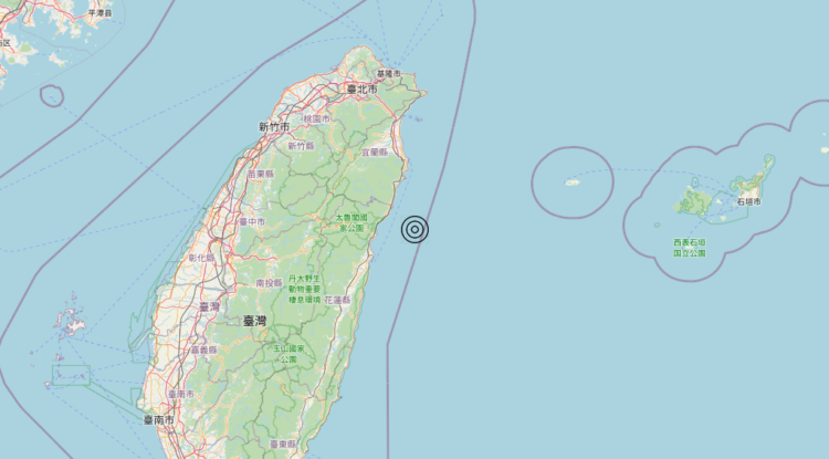 Terremoto Taiwan [Sea] – Magnitudo 5.8