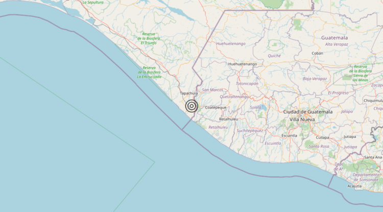 Terremoto Near coast of Chiapas, Mexico [Land: Mexico] – Magnitudo 6.2