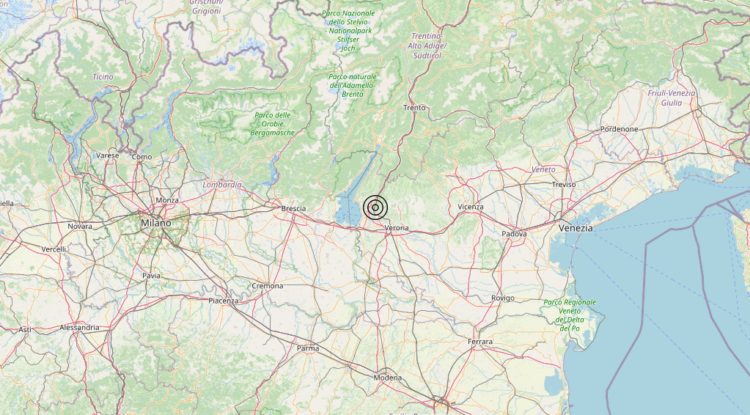 Terremoto 2 km N Bussolengo (VR) – Magnitudo 3.3