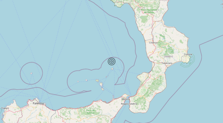 Terremoto Isole Eolie (Messina) – Magnitudo 3.1