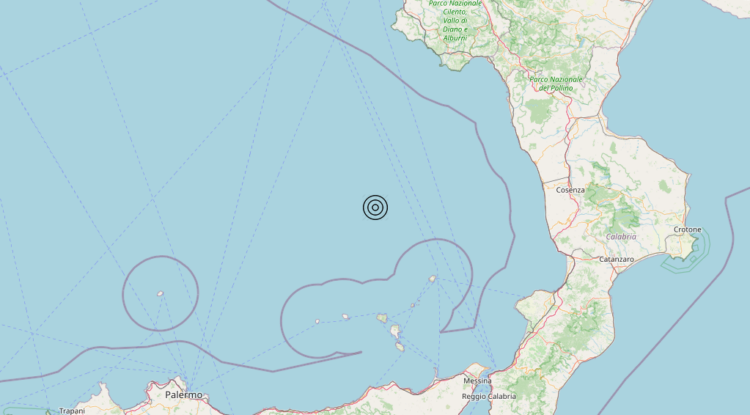 Terremoto Tirreno Meridionale (MARE) – Magnitudo 3.4