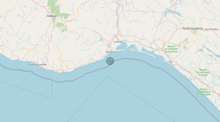 Terremoto Near coast of Oaxaca, Mexico [Sea: Mexico] – Magnitudo 5.5