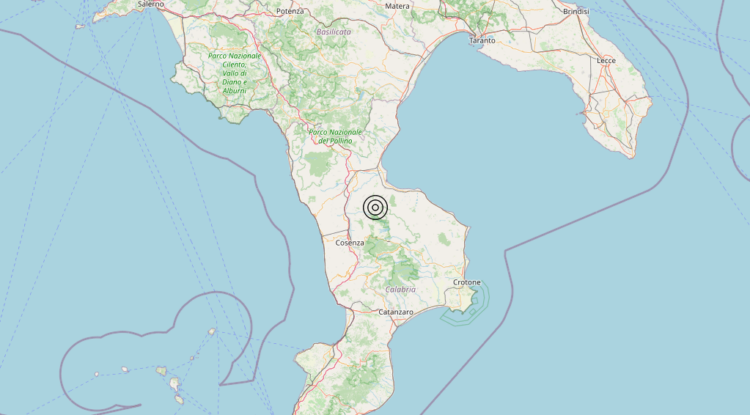 Terremoto 7 km SE Acri (CS) – Magnitudo 3.0