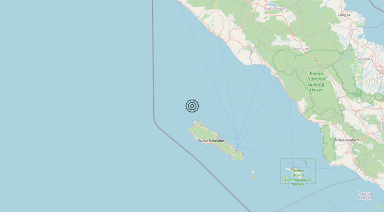 Terremoto Off west coast of northern Sumatera, Indonesia [Sea: Indonesia] – Magnitudo 6.1