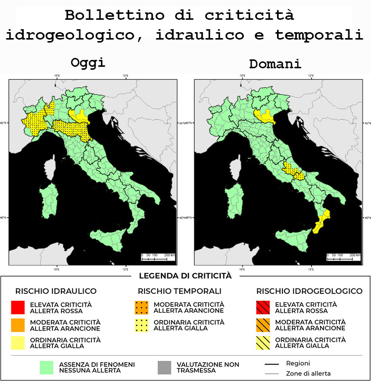 Bollettino di allerta meteo del 04/06/2024