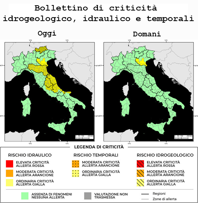 Bollettino di allerta meteo del 13/06/2024