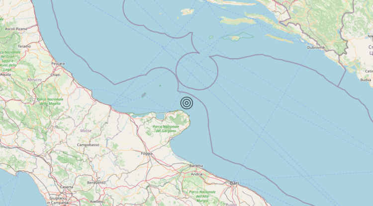Terremoto Costa Garganica (Foggia) – Magnitudo 3.0