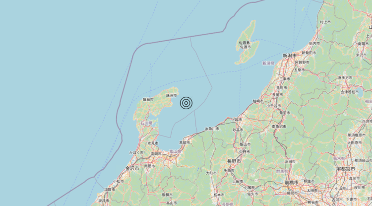 Terremoto Near west coast of eastern Honshu, Japan [Sea: Japan] – Magnitudo 5.9