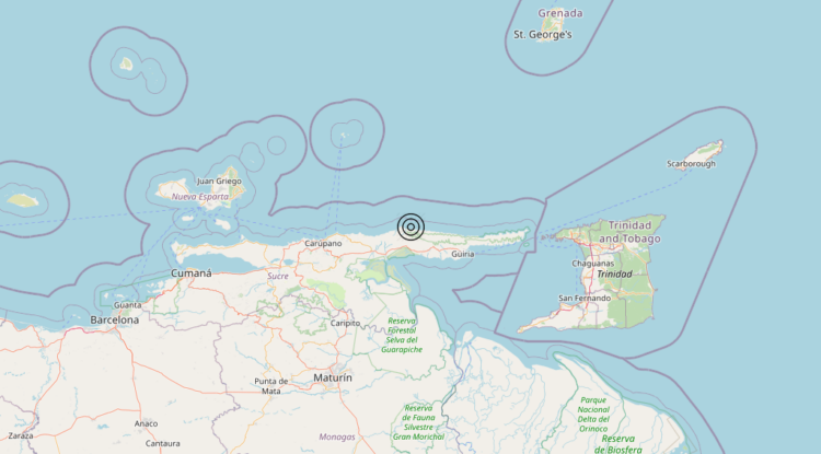 Terremoto Near coast of Venezuela [Land: Venezuela] – Magnitudo 5.9
