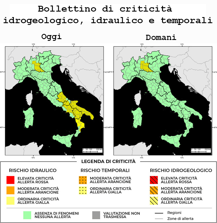Bollettino di allerta meteo del 24/07/2024