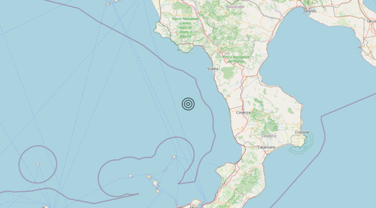 Terremoto Tirreno Meridionale (MARE) – Magnitudo 3.2