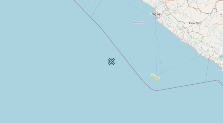 Terremoto Southwest of Sumatera, Indonesia [Sea: Indonesia] – Magnitudo 5.8