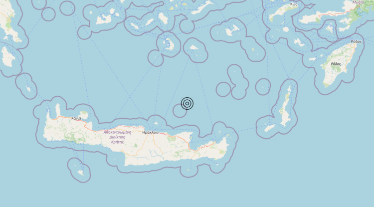 Terremoto Crete, Greece [Sea: Greece] – Magnitudo 4.6