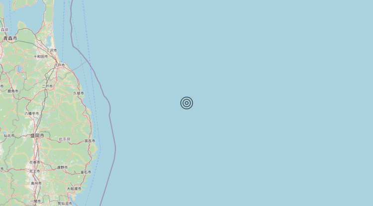 Terremoto Off east coast of Honshu, Japan [Sea: Japan] – Magnitudo 5.7