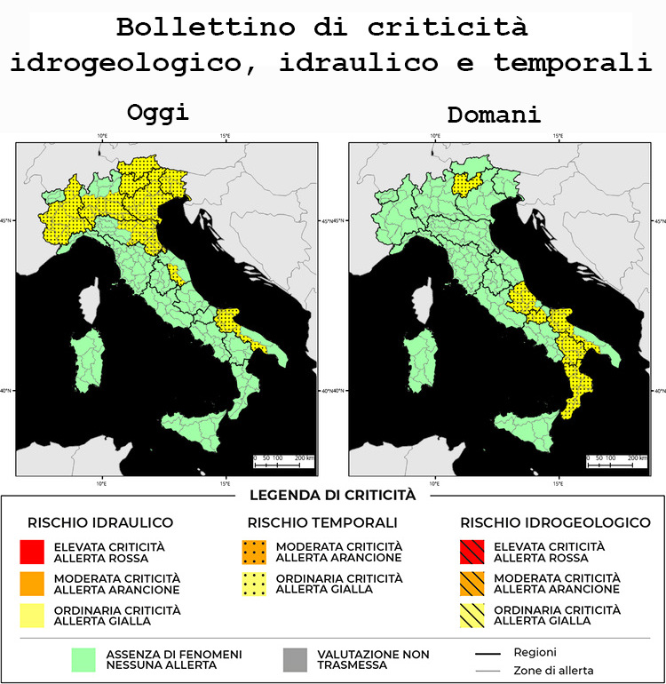 Bollettino di allerta meteo del 07/08/2024