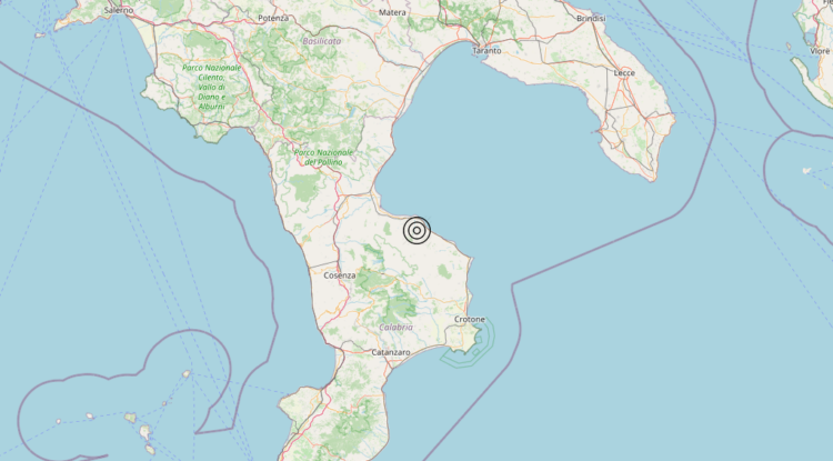 Terremoto 3 km W Pietrapaola (CS) – Magnitudo 5.0