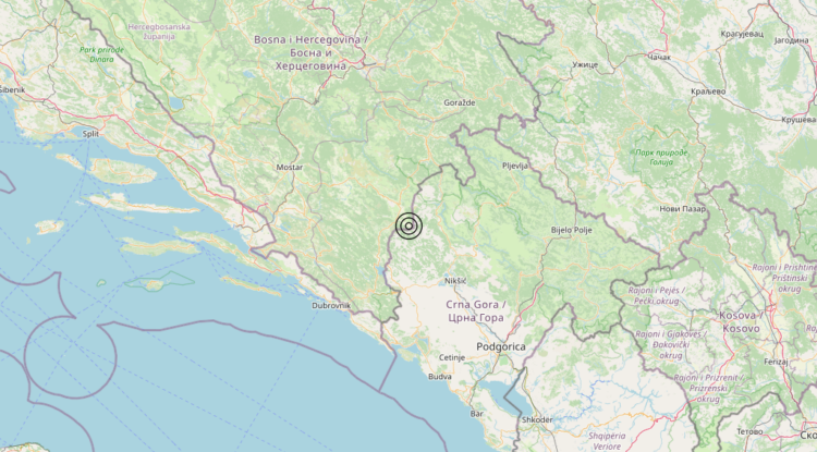 Terremoto Montenegro [Land] – Magnitudo 3.1