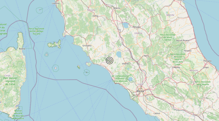 Terremoto 6 km SW Canino (VT) – Magnitudo 3.0