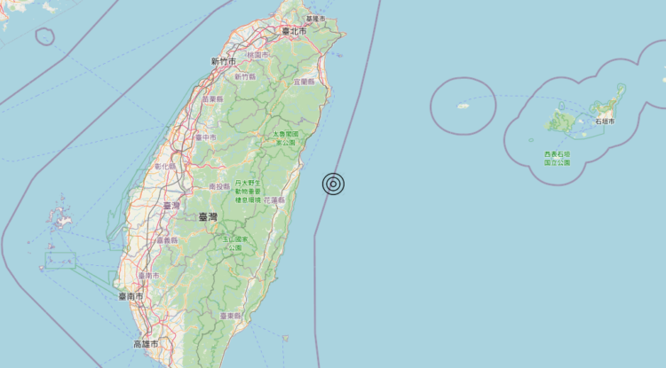 Terremoto Taiwan [Sea] – Magnitudo 6.2