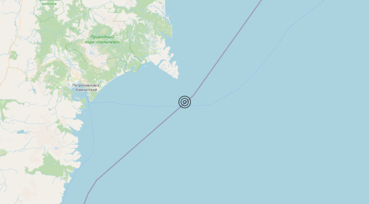 Terremoto Off east coast of Kamchatka Peninsula, Russia [Sea: Russia] – Magnitudo 5.7