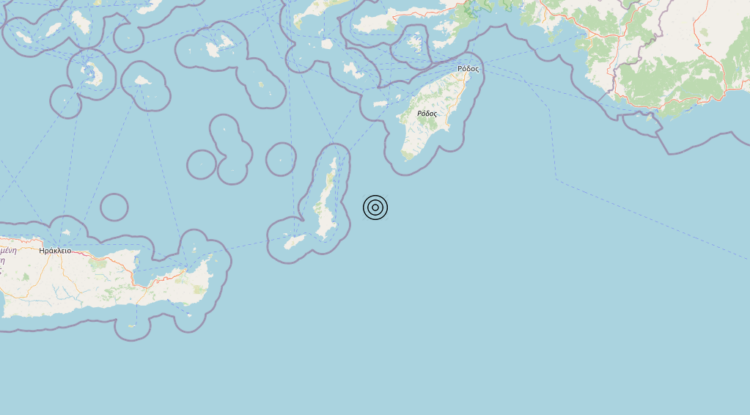Terremoto Dodecanese Islands, Greece [Sea: Greece] – Magnitudo 4.7