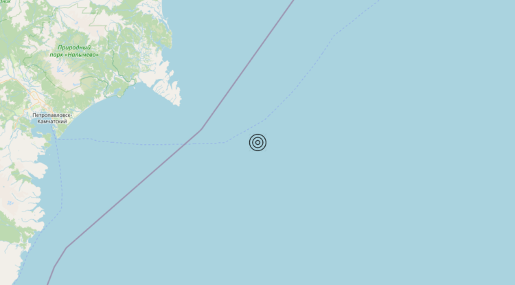Terremoto Off east coast of Kamchatka Peninsula, Russia [Sea: Russia] – Magnitudo 5.5