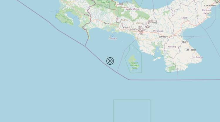 Terremoto South of Panama [Sea: Panama] – Magnitudo 5.8