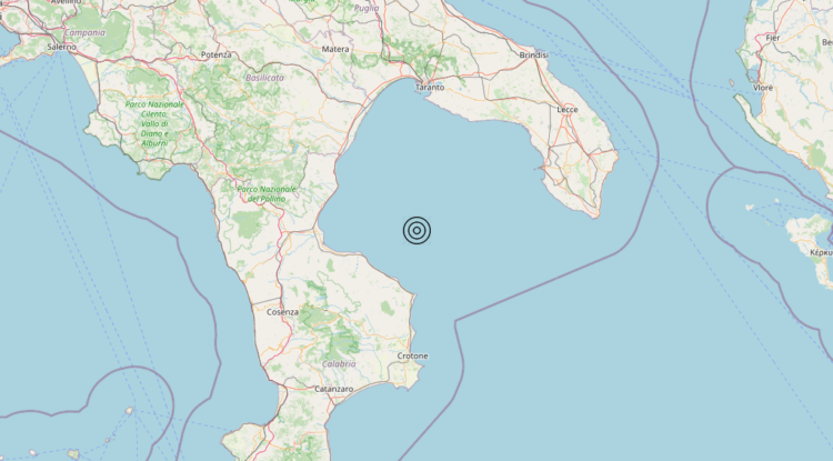 Terremoto Mar Ionio Settentrionale (MARE) – Magnitudo 3.9