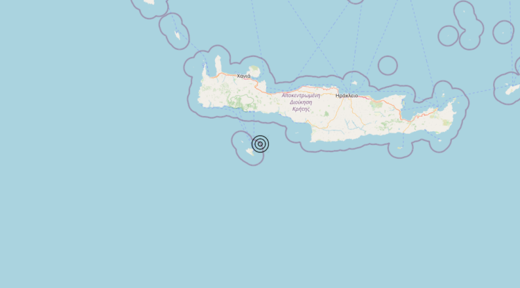 Terremoto Crete, Greece [Sea: Greece] – Magnitudo 5.4