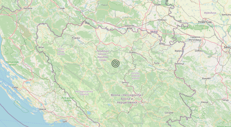 Terremoto Bosnia and Herz. [Land] – Magnitudo 4.3