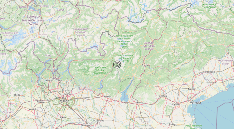 Terremoto 7 km E Paspardo (BS) – Magnitudo 3.1