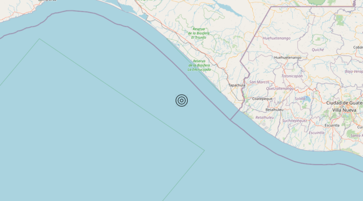 Terremoto Near coast of Chiapas, Mexico [Sea: Mexico] – Magnitudo 5.6