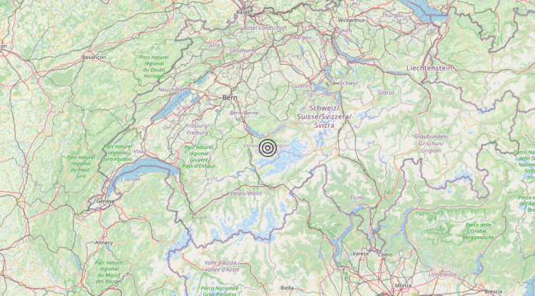 Terremoto Svizzera (SVIZZERA) – Magnitudo 3.3