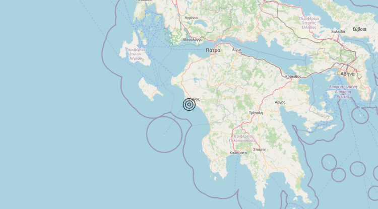 Terremoto Costa Occidentale Peloponneso (GRECIA) – Magnitudo 4.9