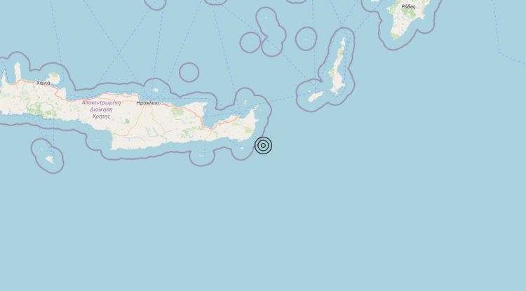 Terremoto Crete, Greece [Sea: Greece] – Magnitudo 4.8