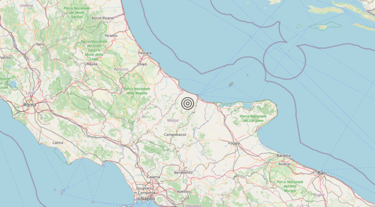 Terremoto 6 km S Montecilfone (CB) – Magnitudo 4.0 Terremoto 6 km S Montecilfone (CB) – Magnitudo 4.0